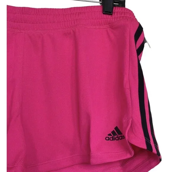 Adidas Shorts Women’s Size Large L‎ Pacer 3S Knit Pink Black Logo Three Stripes - Picture 2 of 8